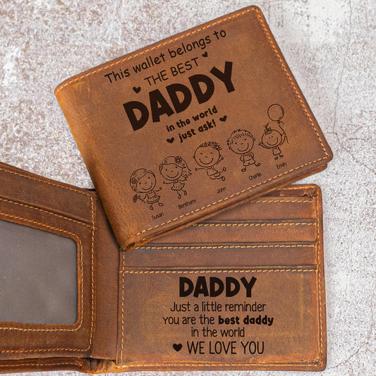 Father's Day Gifts, This Wallet Belongs To The Best Daddy, Papa - Personalized Leather Wallet