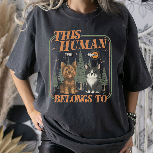 This Human Belongs To - Vintage Version - Personalized Shirt