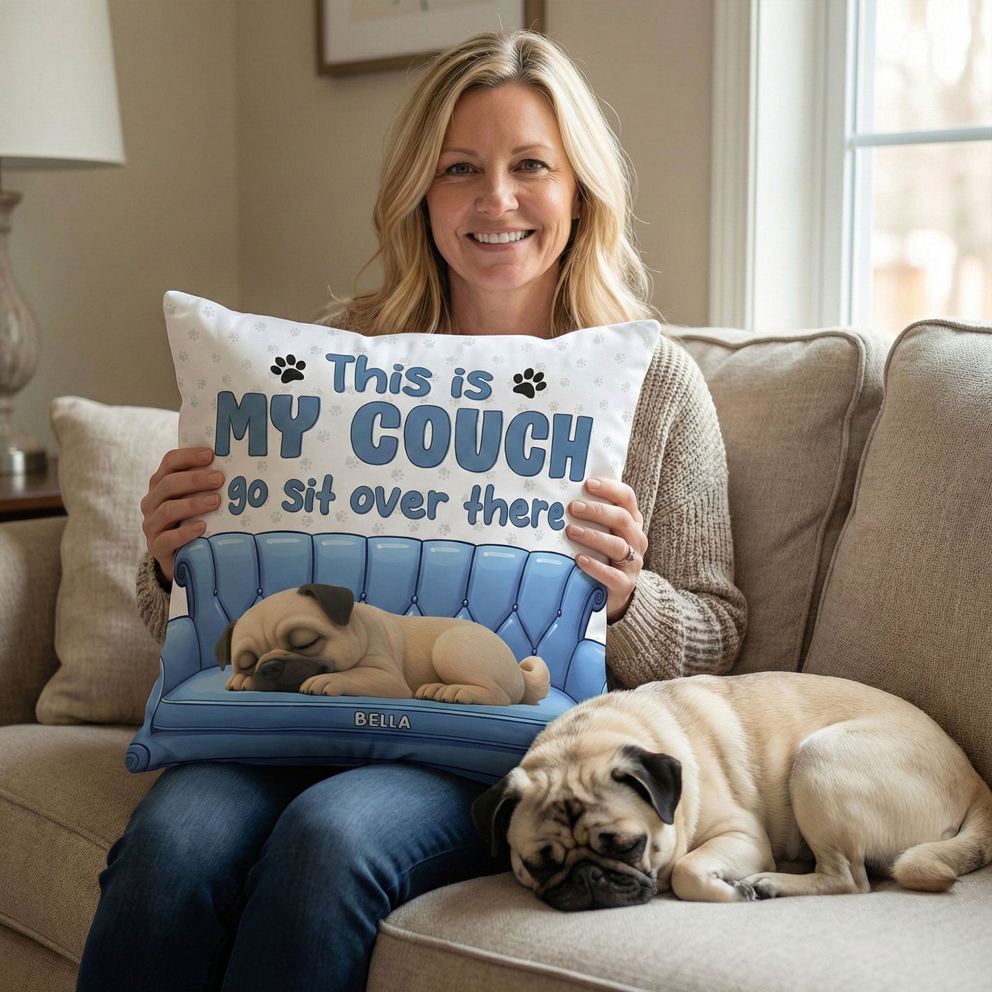 This Is My Couch Go Sit Over There - 3D Version - Personalized Pillows