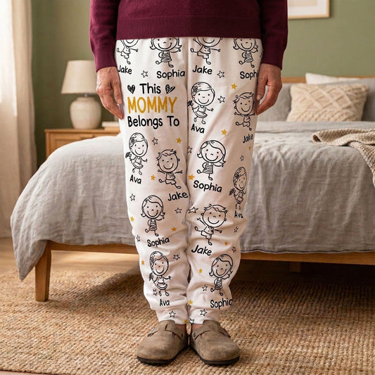This Mommy Belongs To Doodle - Personalized Sweatpants, Lounge Pants With Pockets