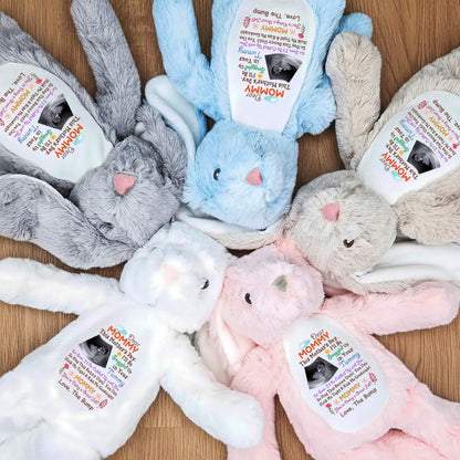 This Mother's Day I'll Be Snuggled Up In Your Tummy - Personalized Bunny Plush