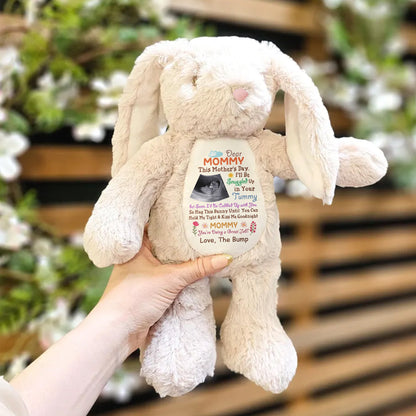 This Mother's Day I'll Be Snuggled Up In Your Tummy - Personalized Bunny Plush