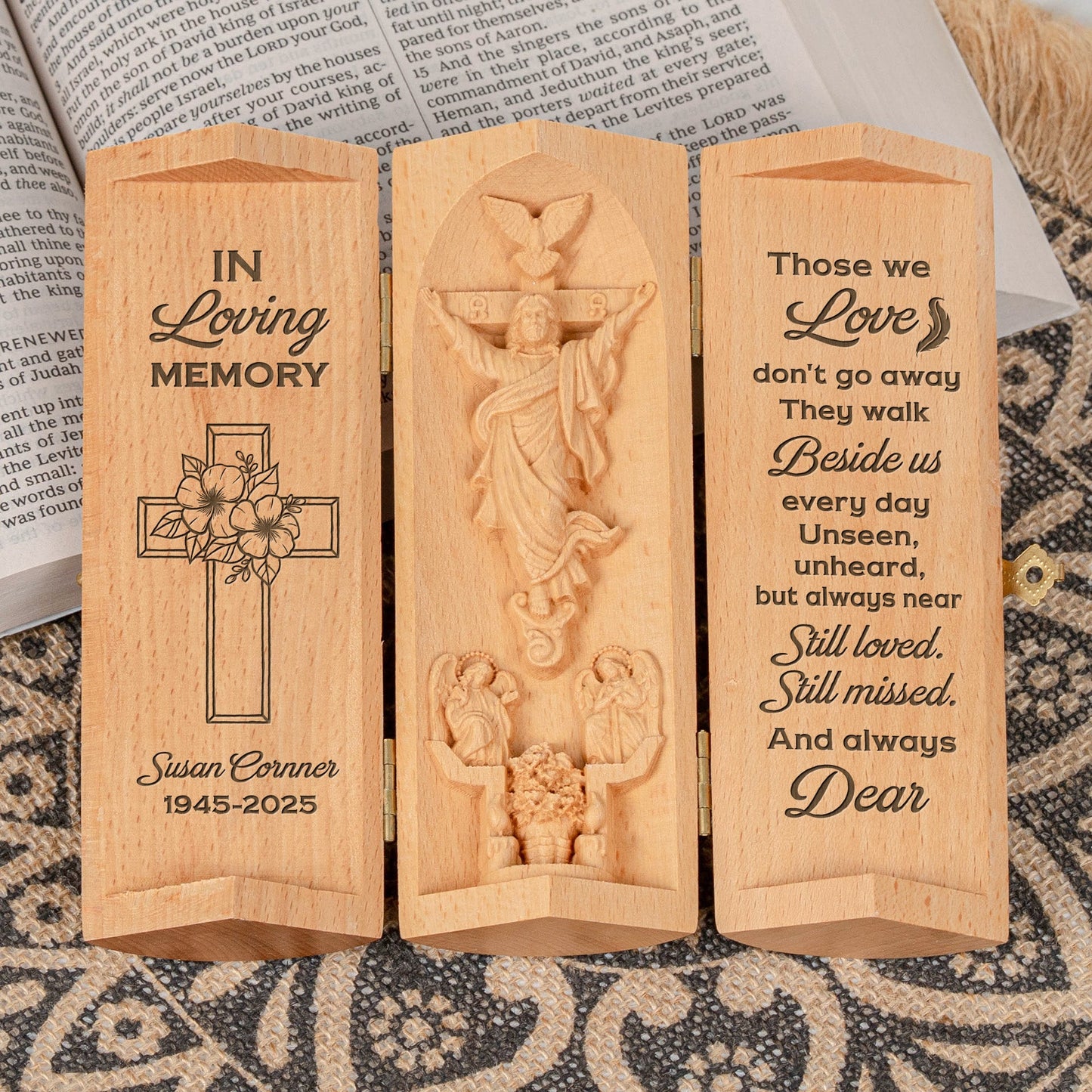 Those We Love Don't Go Away Memorial - Personalized Wooden Plaque