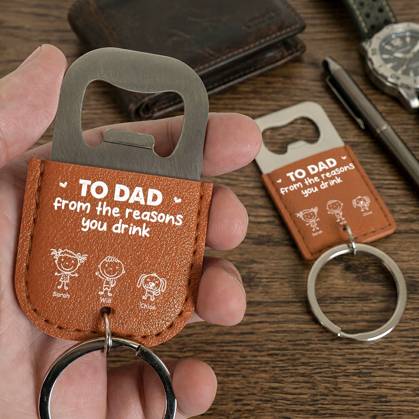 Father's Day Gifts, To Dad From The Reasons You Drink - For Dad, Papa - Personalized Keychain