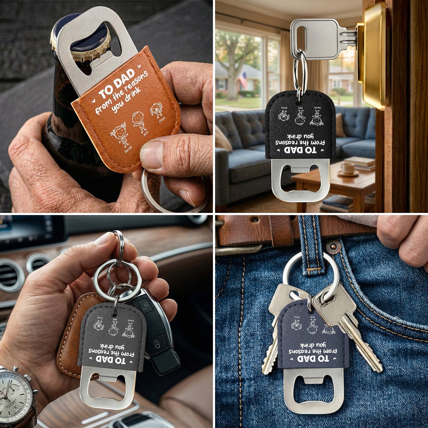 Father's Day Gifts, To Dad From The Reasons You Drink - For Dad, Papa - Personalized Keychain