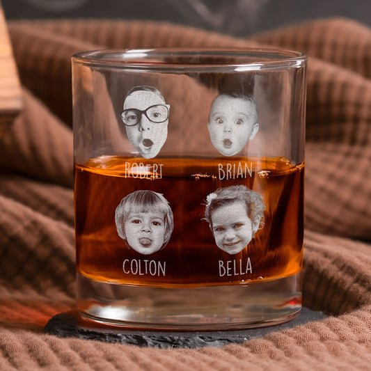Father's Day Gifts, To Dad, Papa, Grandpa, Mom From The Reason You Drink - Personalized Whiskey Glass With Photo