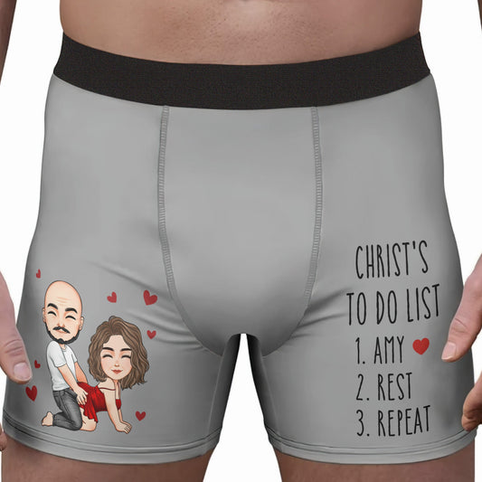 Father's Day Gifts, To Do List Naughty Couple Valentine's Day Anniversary Gift For Husband, Boyfriend - Personalized Men's Boxer Brief
