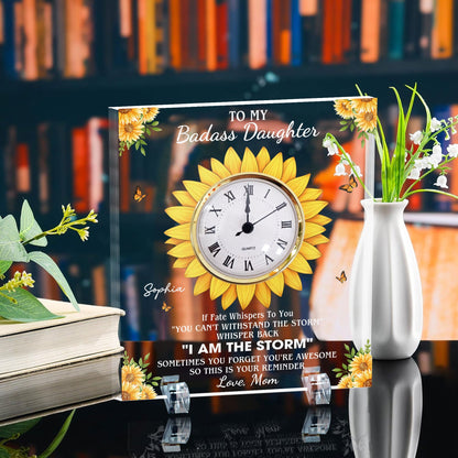 To My Daughter Gift If Fate Whisper To You - Personalized Acrylic Desk Clock