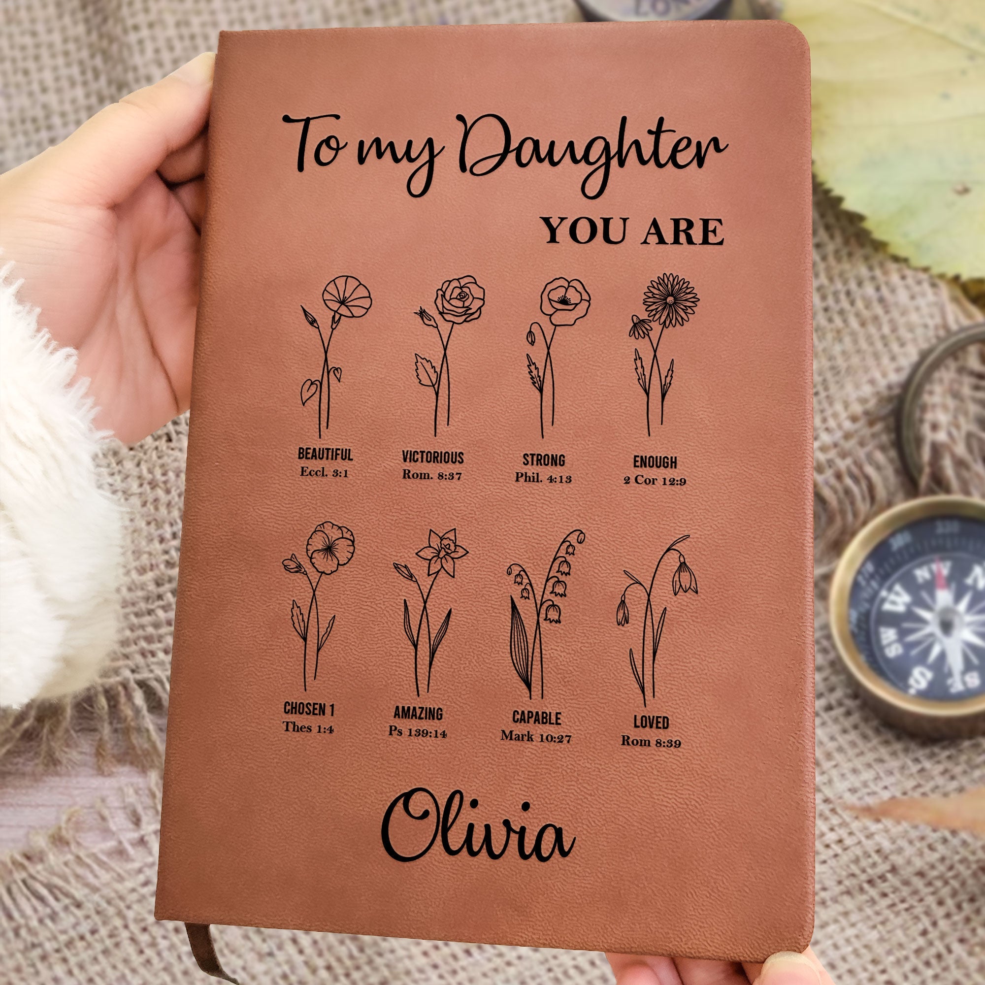 To My Daughter God Says You Are Christian Journal - Personalized Leather Journal