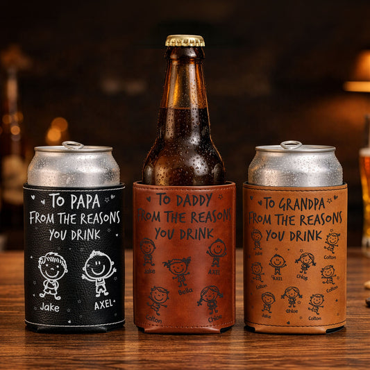 Father's Day Gifts, To Dad From The Reasons You Drink - Personalized Can Cooler