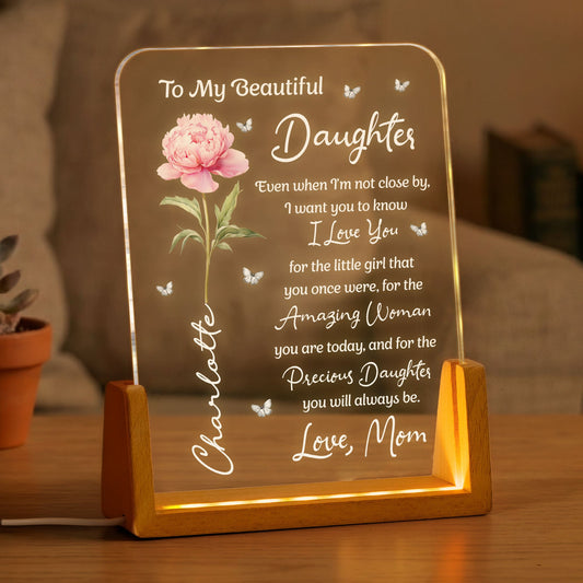 To My Daughter From Mom, Dad - Sentimental Gift, Keepsake Gift - Personalized Night Light