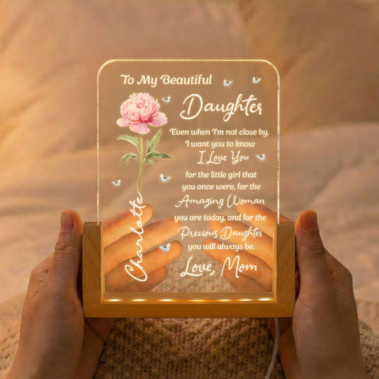 To My Daughter From Mom, Dad - Sentimental Gift, Keepsake Gift - Personalized Night Light