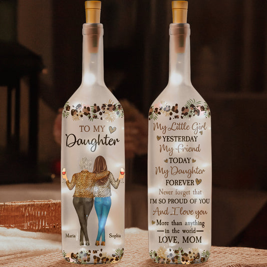 To My Daughter Gift From Mom I Love You More Than Anything - Personalized Bottle Lamp