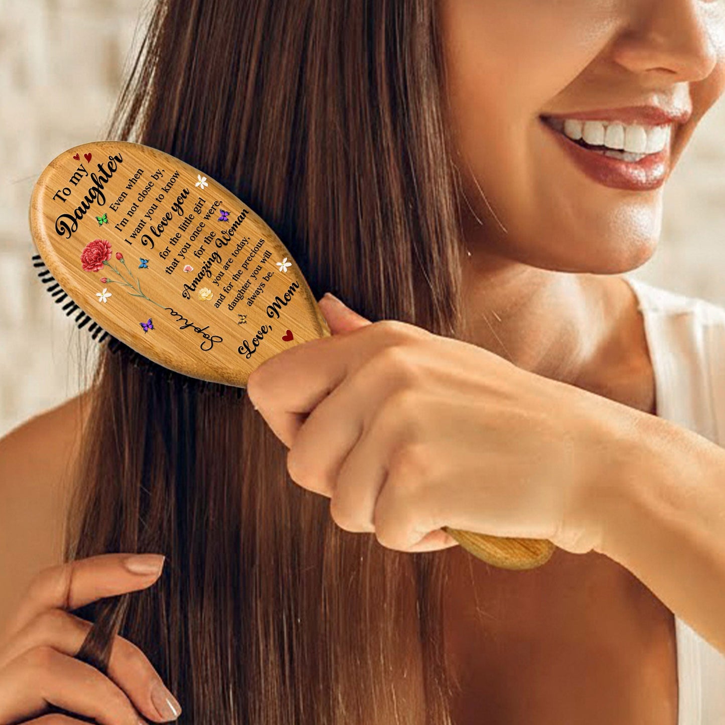 To My Daughter I Want You To Know I Love You - Personalized Hair Brush