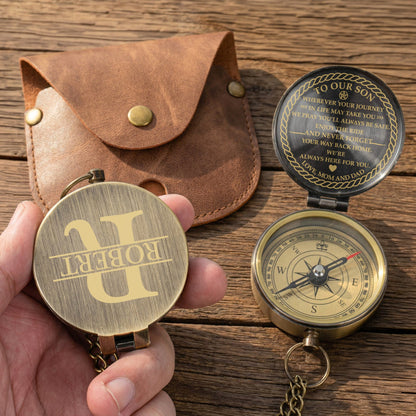 To My Son Never Forget Your Way Back Home - Personalized Compass