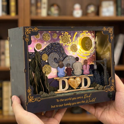 Father's Day Gifts, To Our Family You Are The World Father's Day Gift For Dad, Husband - Personalized DIY Book Nook Kit