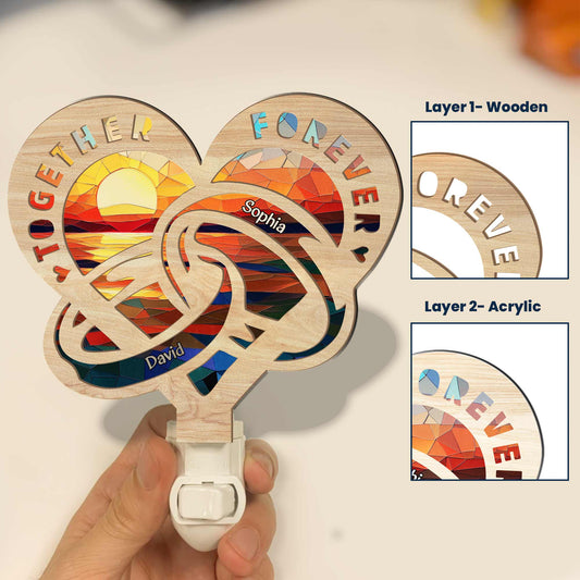 Together Forever - Personalized Wood And Acrylic Night Light