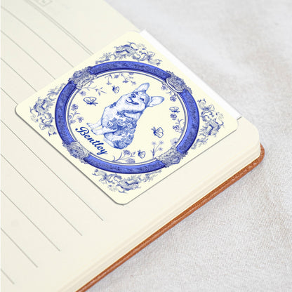 Toile De Jouy Pet Lovers Vintage Style - Personalized Magnetic Bookmark