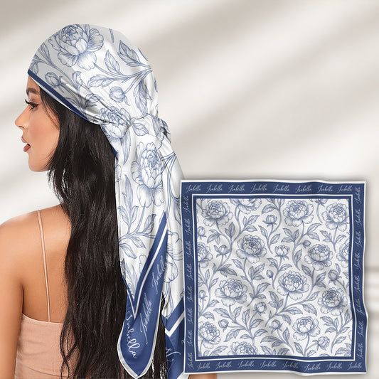 Toile De Jouy Custom Birth Flower Gift For Her, Daughter, Mom, Wife, Sister - Personalized Scarf