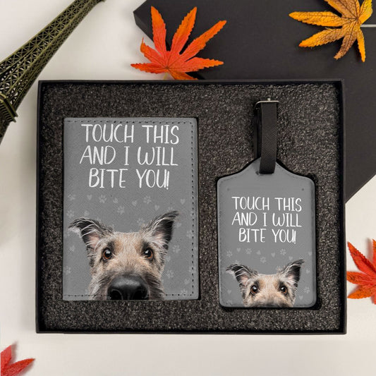 Touch This & I Will Bite - Personalized Photo Passport Cover And Luggage Tag Travel Set