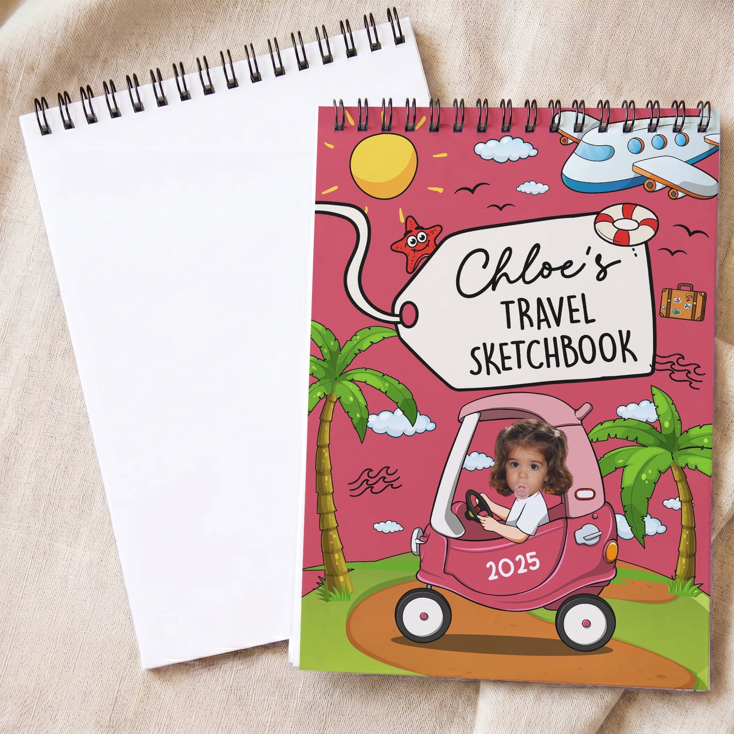 Travel Journal For Kids Holiday Activity Book - Personalized Sketch Book