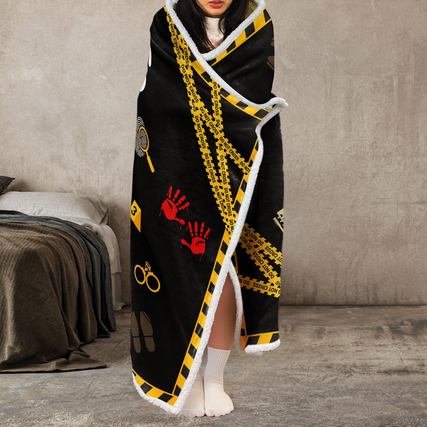 True Crime Watching Blanket - Personalized Wearable Blanket Hoodie