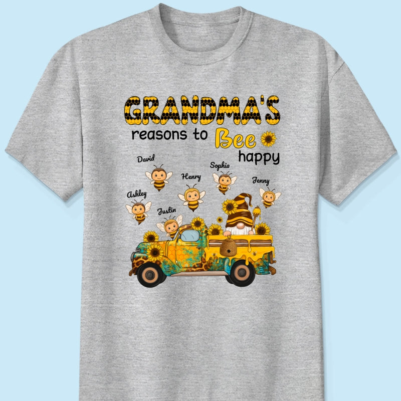 Gnome Grandma's Reasons to be Happy Personalized Sweatshirt, Cozy Fall Sweatshirt for Grandma
