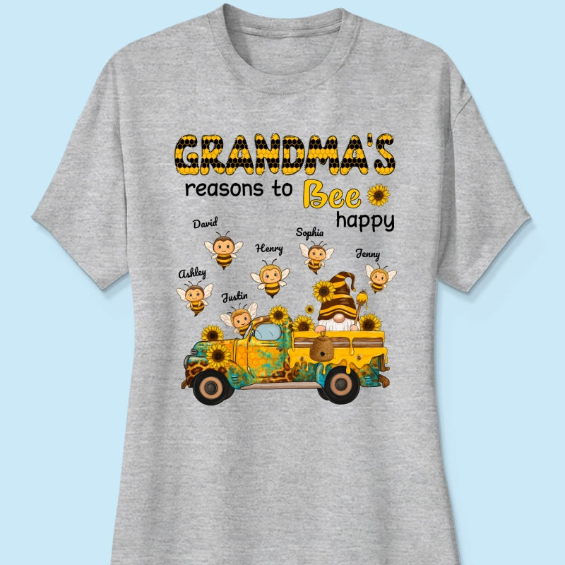 Gnome Grandma's Reasons to be Happy Personalized Sweatshirt, Cozy Fall Sweatshirt for Grandma
