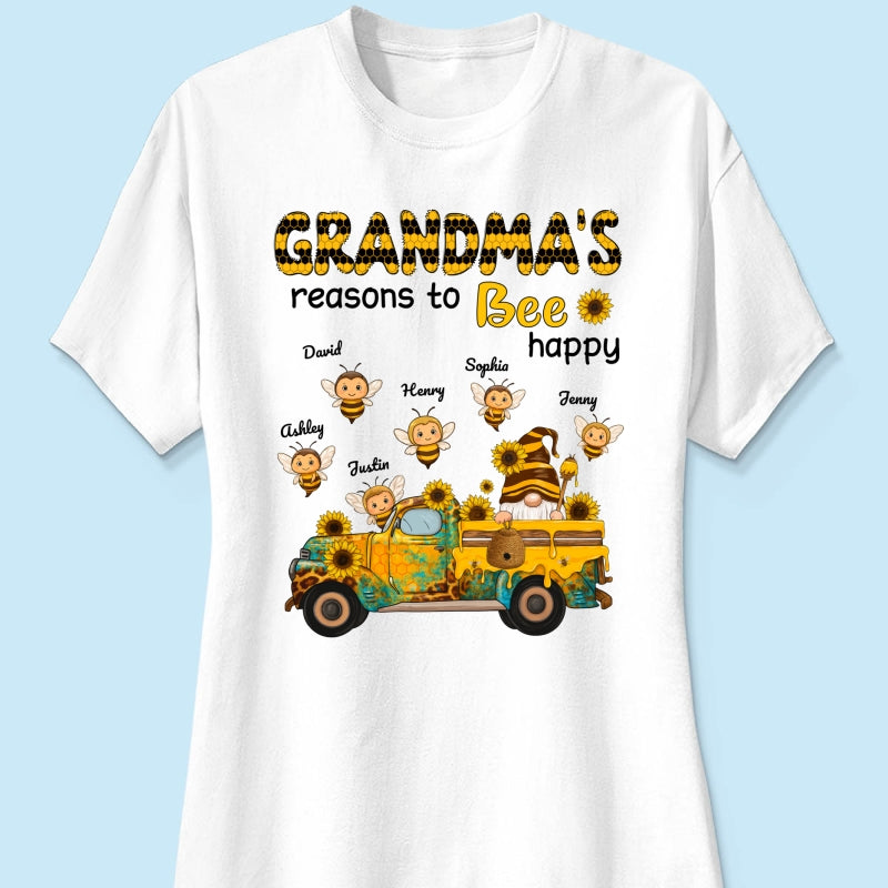 Gnome Grandma's Reasons to be Happy Personalized Sweatshirt, Cozy Fall Sweatshirt for Grandma