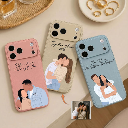 Turn Photo Into Faceless Art - For Couples, Him, Her, Matching Gifts - Personalized Phone Case