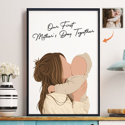 Turn Photo Into Faceless Art - Mother's Day Gift For Mom, Mum, Family - Personalized Poster