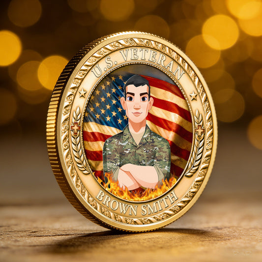 U.S. Veteran 250 Years Of Freedom - Personalized Coin