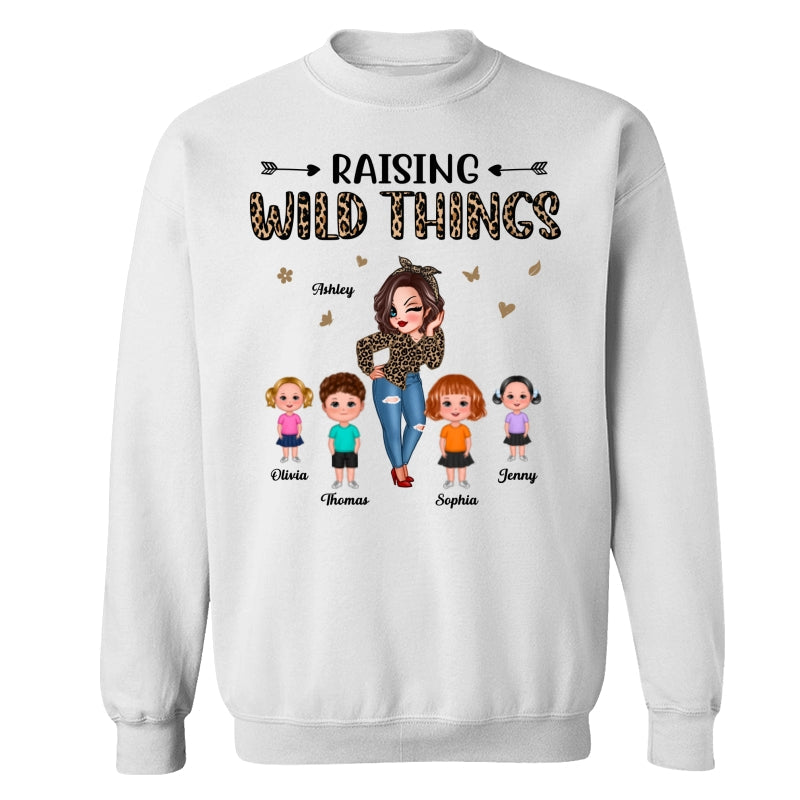 Raising Wild Things Mom And Children Funny Personalized Shirt