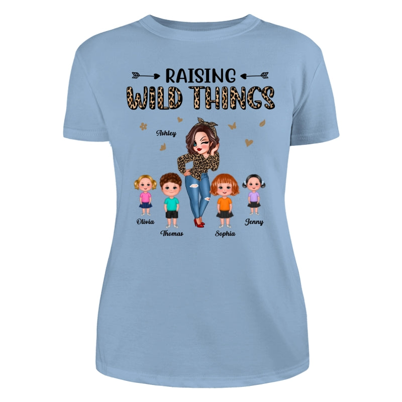 Raising Wild Things Mom And Children Funny Personalized Shirt