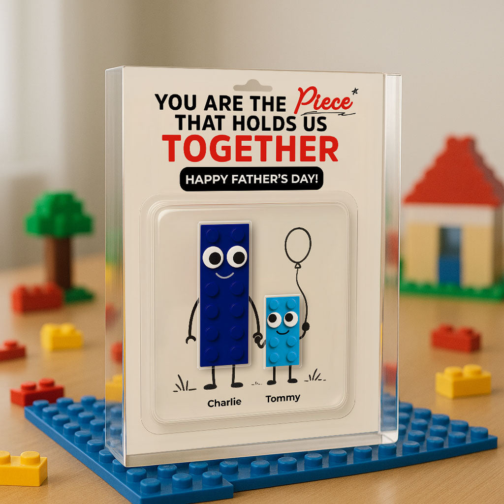 Dad And Kids Puzzle Personalized Toy Box Acrylic Block,  gift for Dad, Gift for Husband