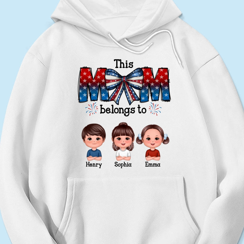 4th Of July Bow This Mom Belongs To Kids Personalized Shirt