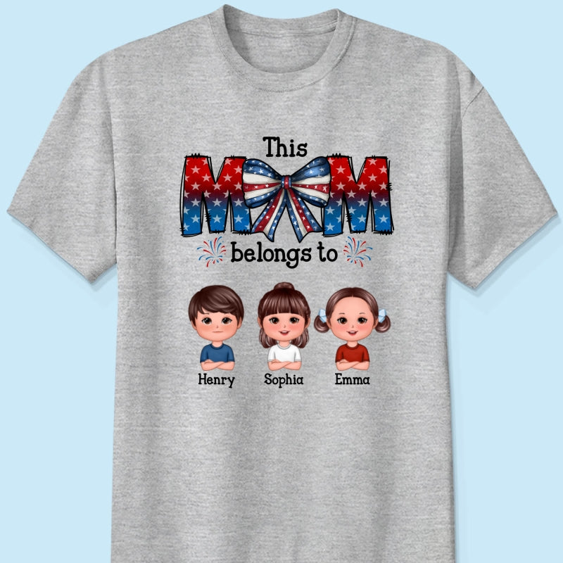 4th Of July Bow This Mom Belongs To Kids Personalized Shirt
