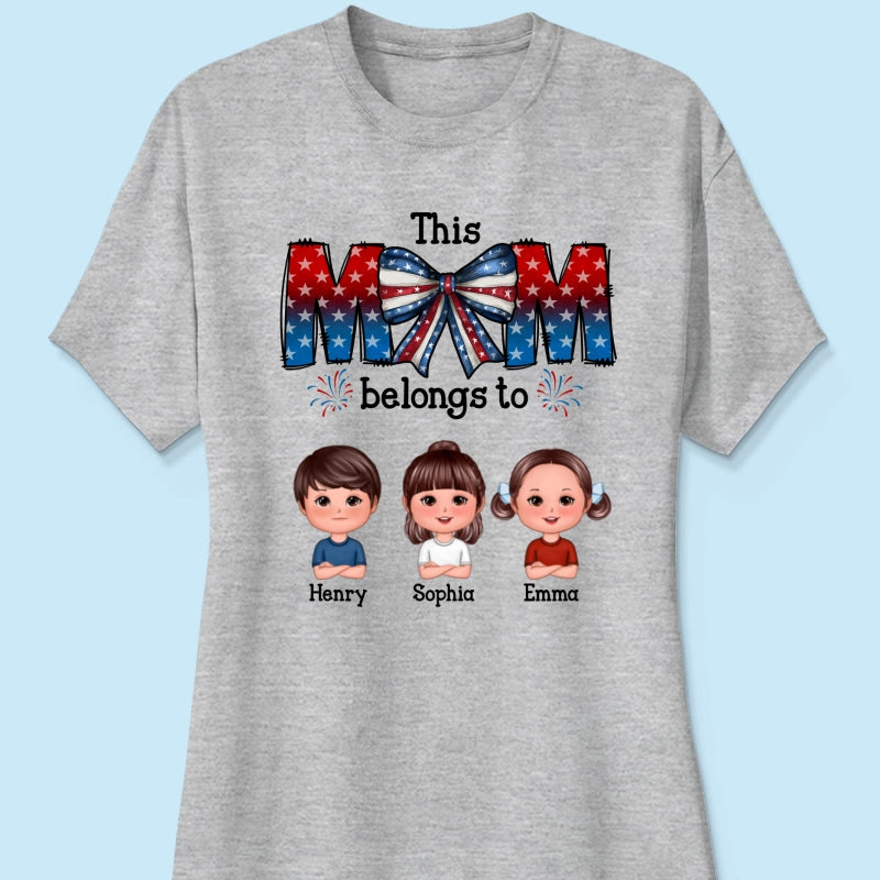 4th Of July Bow This Mom Belongs To Kids Personalized Shirt