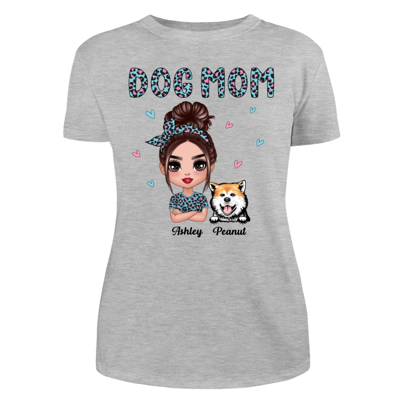 Colorful Leopard Pattern Doll Dog Mom Gift For Dog Lovers Personalized Shirt