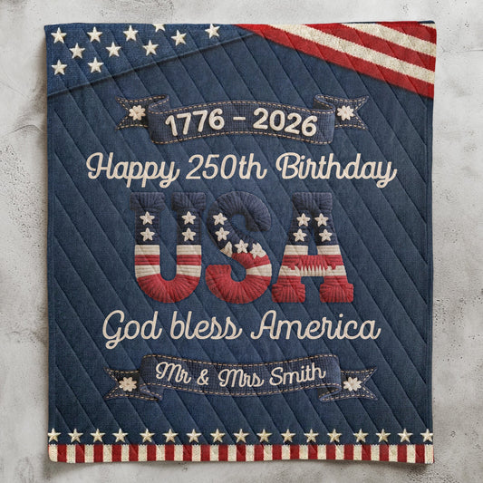 USA 250Th Birthday Faux Yarn Pattern - Custom Blanket