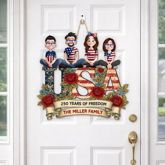 Usa 250 Years Of Freedom - Personalized Wood Sign