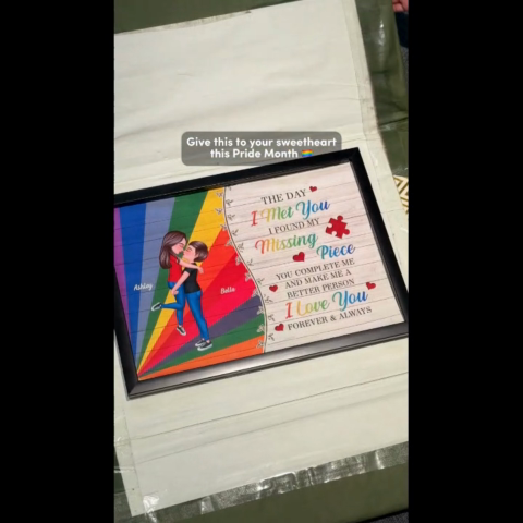 The Day I Met You Lesbian Couple LGBT Personalized Poster, Pride Month Gift