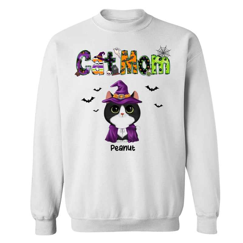 Halloween Watercolor Cute Cats Cat Mom Personalized Shirt