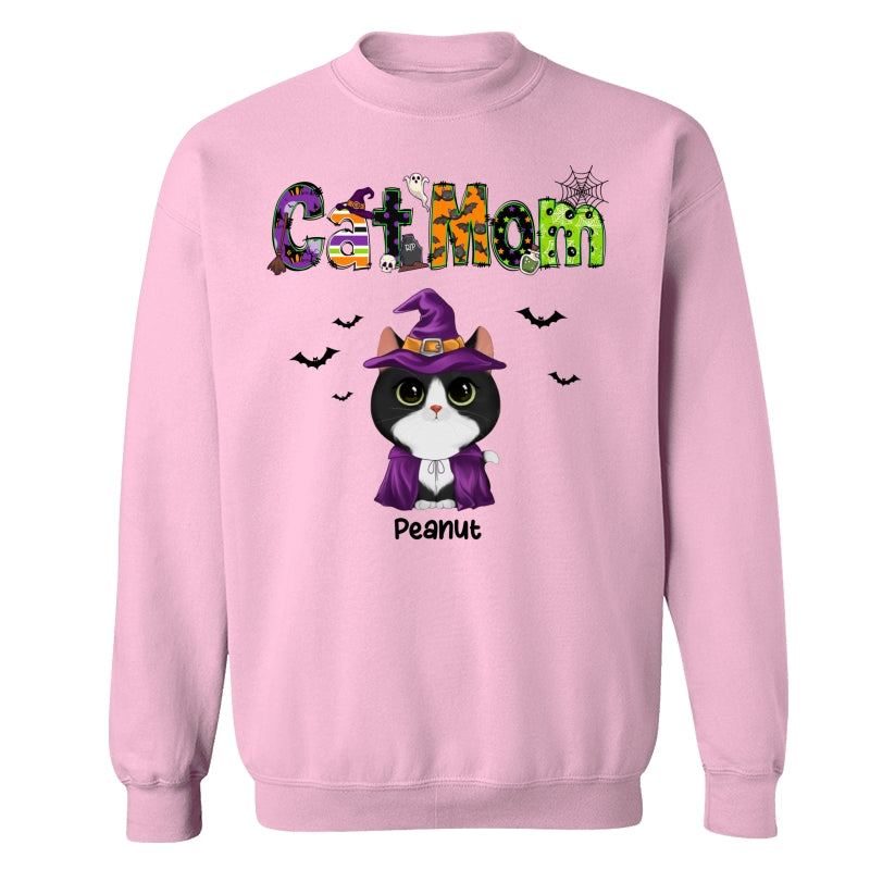 Halloween Watercolor Cute Cats Cat Mom Personalized Shirt