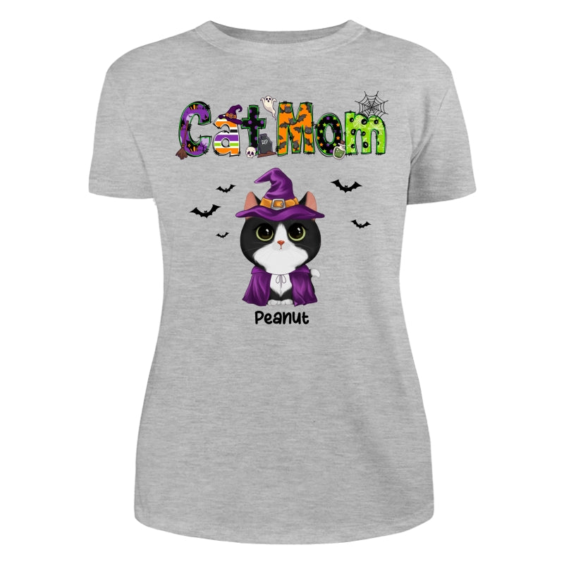 Halloween Watercolor Cute Cats Cat Mom Personalized Shirt