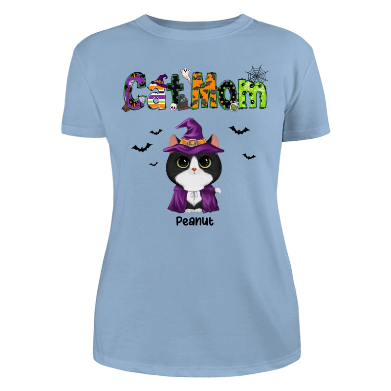 Halloween Watercolor Cute Cats Cat Mom Personalized Shirt