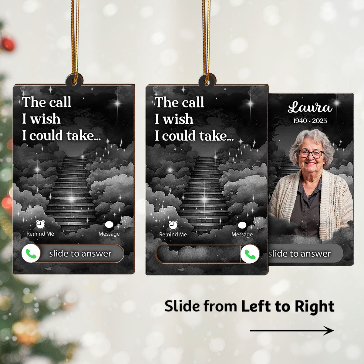 The Call I Wish I Could Take Custom Photo - Personalized Slider Ornament - Remembrance Keepsake