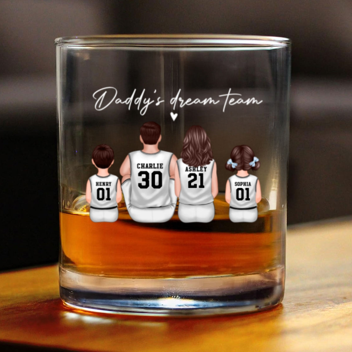 Basketball Dream Team Personalized Wine Glass Thoughtful Gift for Dad and Home Decor