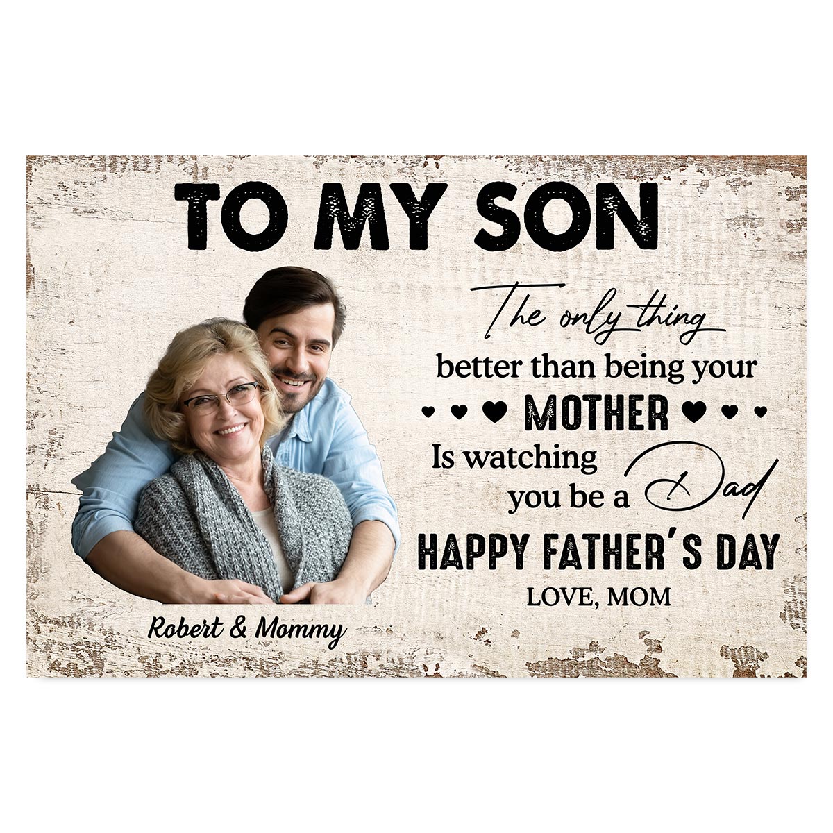 To My Son From Mom Photo Inserted Personalized Poster, Gift For Son