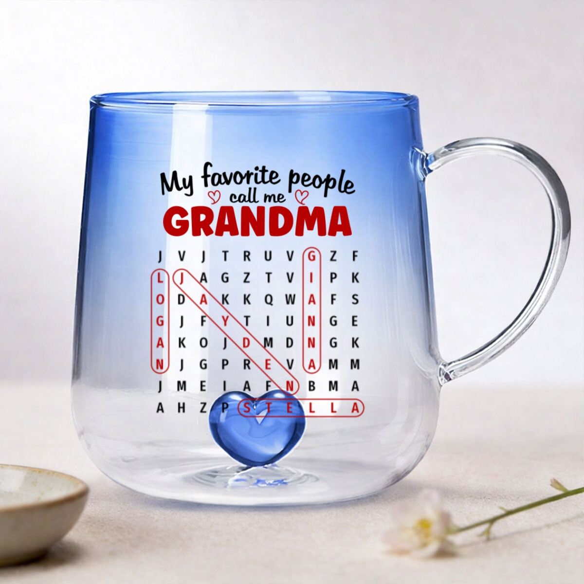My Favorite People Call Me Grandma - Personalized Glass Mug - Mother's Day Gift for Mom, Grandma
